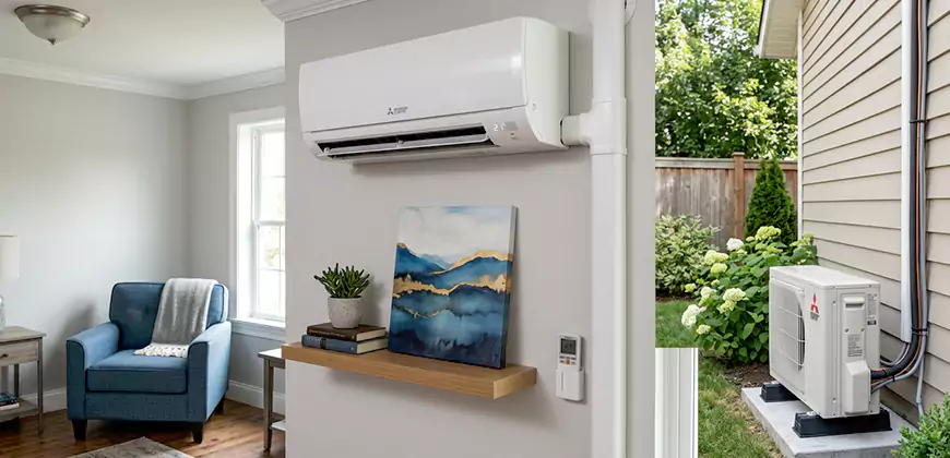 Wall Mounted Heat Pump Setup in Bridgeport